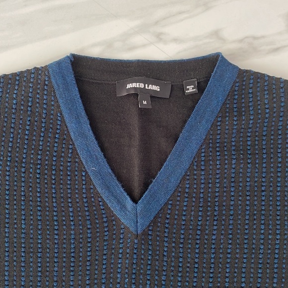 Men’s Jared Lang V neck wool blend thin sweater Size M - Picture 2 of 4